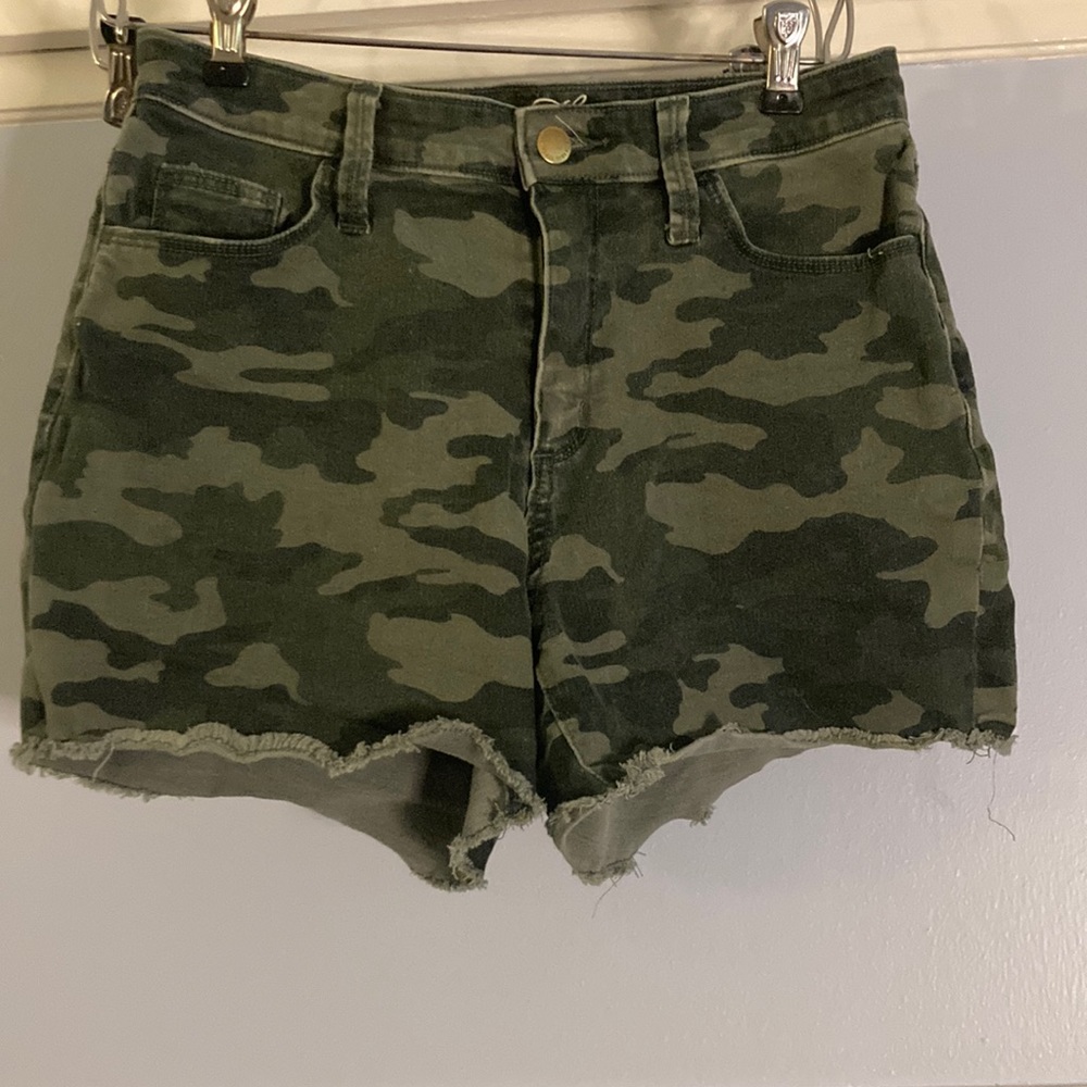 High Rise Camouflage Print Shorts